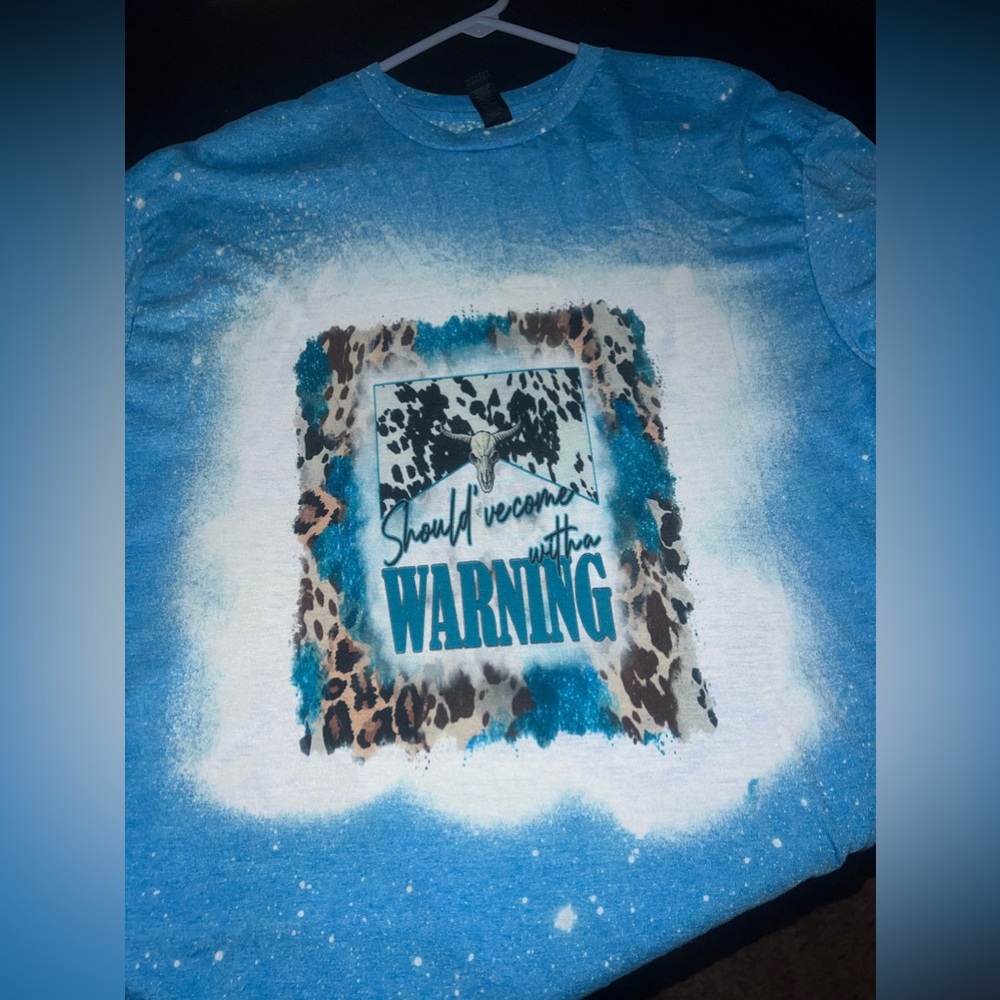 Graphic Blue Bleached T-Shirt